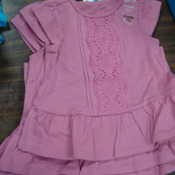 3/$25 First Impressions Eyelet cotton T-shirt. Berry Blast. NWT. - Picture 2 of 3